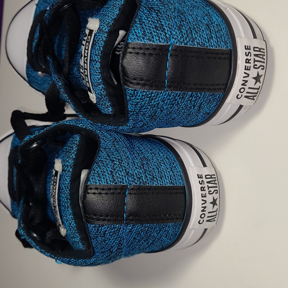 CONVERSE GIRL'S TEAL SNEAKERS PRE LOVED GOOD CONDITION. SIZE 3 - Picture 7 of 8